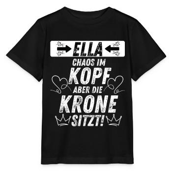 Chaos im Kopf Krone sitzt Geschenkidee Damen - Stanley/Stella Kinder T-Shirt MINI CREATOR  - Schwarz - Vorne - Mikhail (115cm)