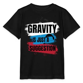 La gravité n’est qu’une suggestion – Parapente - T-shirt bio MINI CREATOR Stanley/Stella Enfant - noir - Devant - Mikhail (115cm)