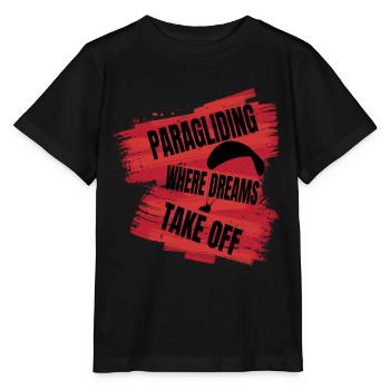 Paragliding – Where Dreams Take Off - Stanley/Stella MINI CREATOR Kids’ T-Shirt - black - Front - Mikhail (115cm)