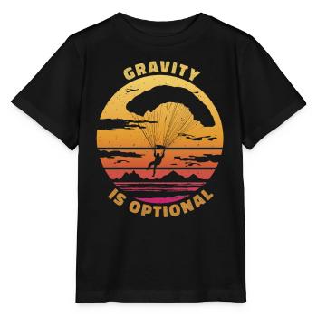 Gravity Is Optional – Paragliding Freedom - Stanley/Stella MINI CREATOR Kids’ T-Shirt - black - Front - Mikhail (115cm)
