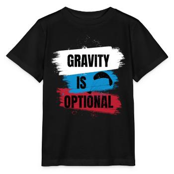Gravity Is Optional – Paragliding Freedom - Stanley/Stella MINI CREATOR Kids’ T-Shirt - black - Front - Mikhail (115cm)