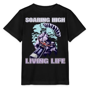 Soaring High Living Life – Paragliding Design - Stanley/Stella MINI CREATOR Kids’ T-Shirt - black - Front - Mikhail (115cm)