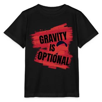 Gravity Is Optional – Paragliding Design - Stanley/Stella MINI CREATOR Kids’ T-Shirt - black - Front - Mikhail (115cm)
