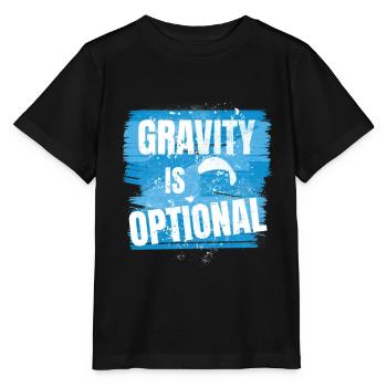 Gravity is optional - Aviator Saying - Stanley/Stella MINI CREATOR Kids’ T-Shirt - black - Front - Mikhail (115cm)