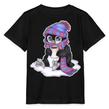 Niedlicher Chibi Pinguin mit Schal und Mütze - Stanley/Stella Kinder T-Shirt MINI CREATOR  - Schwarz - Vorne - Mikhail (115cm)