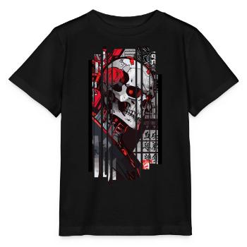 Cyborg Schädel Kanji - Stanley/Stella Kinder T-Shirt MINI CREATOR  - Schwarz - Vorne - Mikhail (115cm)