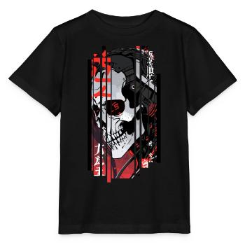 Cyborg schwarzer Kanji-Schädel - Stanley/Stella Kinder T-Shirt MINI CREATOR  - Schwarz - Vorne - Mikhail (115cm)