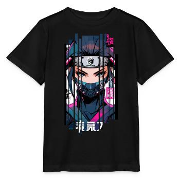Cyborg Ninja Kanji - Stanley/Stella Kinder T-Shirt MINI CREATOR  - Schwarz - Vorne - Mikhail (115cm)