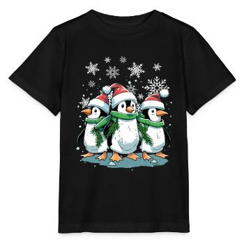 Niedlicher Weihnachtspinguin - Niedlicher Weihnachtspinguin - Stanley/Stella Kinder T-Shirt MINI CREATOR  - Schwarz - Vorne - Mikhail (115cm)