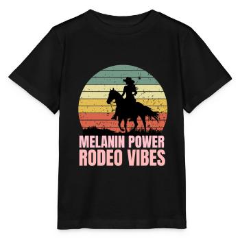 Western Rodeo Melanin Black History Horse lovers - Stanley/Stella MINI CREATOR Kids’ T-Shirt - black - Front - Mikhail (115cm)