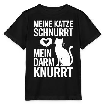 Meine Katze schnurrt, mein Darm knurrt - CED - Stanley/Stella Kinder T-Shirt MINI CREATOR  - Schwarz - Vorne - Mikhail (115cm)
