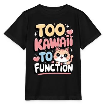 Too Kawaii to Function – Cute Cat Design - Stanley/Stella MINI CREATOR Kids’ T-Shirt - black - Front - Mikhail (115cm)