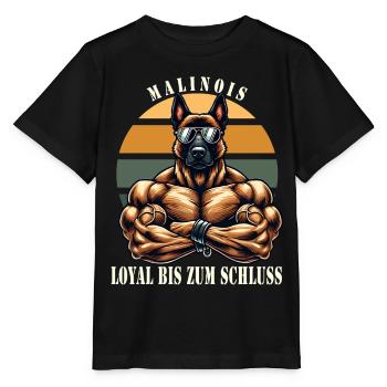 Loyal to the end Muscular Malinois - Stanley/Stella MINI CREATOR Kids’ T-Shirt - black - Front - Mikhail (115cm)