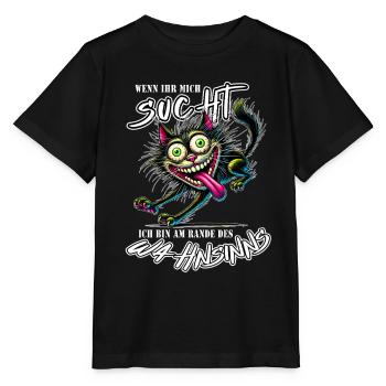 Chat au bord de la folie Style BD - T-shirt bio MINI CREATOR Stanley/Stella Enfant - noir - Devant - Mikhail (115cm)