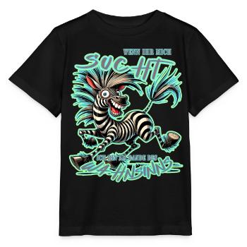 Zèbre fou si tu me cherches Folie - T-shirt bio MINI CREATOR Stanley/Stella Enfant - noir - Devant - Mikhail (115cm)