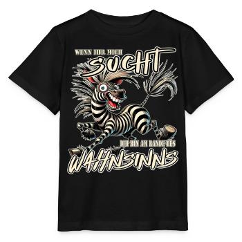 Zèbre fou si tu me cherches Folie - T-shirt bio MINI CREATOR Stanley/Stella Enfant - noir - Devant - Mikhail (115cm)