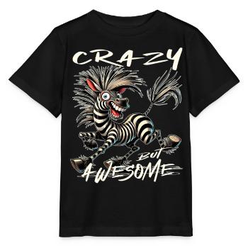 Style de bande dessinée zèbre fou mais génial - T-shirt bio MINI CREATOR Stanley/Stella Enfant - noir - Devant - Mikhail (115cm)