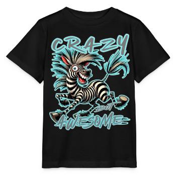 Crazy Zebra Mieux vaut être fou que l’un des - T-shirt bio MINI CREATOR Stanley/Stella Enfant - noir - Devant - Mikhail (115cm)