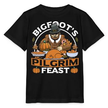 Holiday Bigfoot Thanksgiving - Stanley/Stella MINI CREATOR Kids’ T-Shirt - black - Front - Mikhail (115cm)