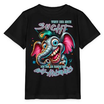 Wenn ihr mich sucht ich bin am Rande des Wahnsinns - Stanley/Stella Kinder T-Shirt MINI CREATOR  - Schwarz - Vorne - Mikhail (115cm)