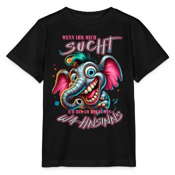 Wenn ihr mich sucht ich bin am Rande des Wahnsinns - Stanley/Stella Kinder T-Shirt MINI CREATOR  - Schwarz - Vorne - Mikhail (115cm)