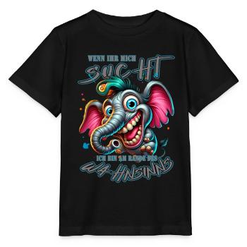 Wenn ihr mich sucht, ich bin am Rande des Wahnsinn - Stanley/Stella Kinder T-Shirt MINI CREATOR  - Schwarz - Vorne - Mikhail (115cm)