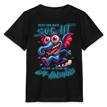 Wenn ihr mich sucht ich bin am Rande des Wahnsinns - Stanley/Stella Kinder T-Shirt MINI CREATOR  - Schwarz - Vorne - Mikhail (115cm)