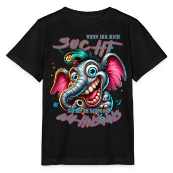 Wenn ihr mich sucht ich bin am Rande des Wahnsinns - Stanley/Stella Kinder T-Shirt MINI CREATOR  - Schwarz - Vorne - Mikhail (115cm)