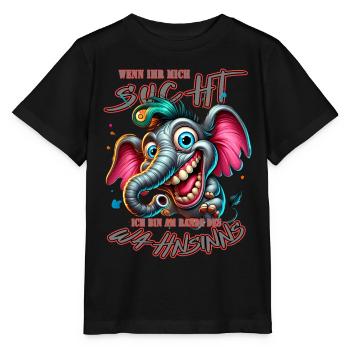 Wenn ihr mich sucht ich bin am Rande des Wahnsinns - Stanley/Stella Kinder T-Shirt MINI CREATOR  - Schwarz - Vorne - Mikhail (115cm)