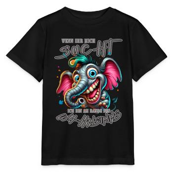 Wenn ihr mich sucht ich bin am Rande des Wahnsinns - Stanley/Stella Kinder T-Shirt MINI CREATOR  - Schwarz - Vorne - Mikhail (115cm)