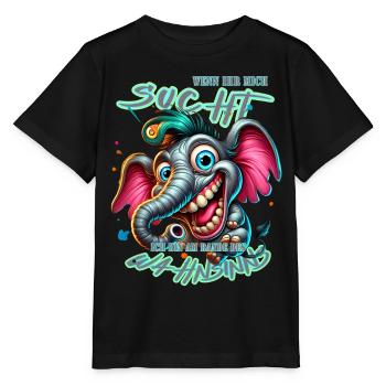 Wenn ihr mich sucht, ich bin am Rande des Wahnsinn - Stanley/Stella Kinder T-Shirt MINI CREATOR  - Schwarz - Vorne - Mikhail (115cm)