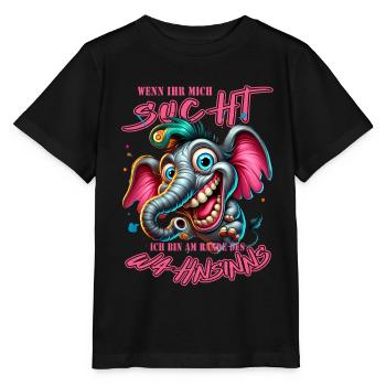 Wenn ihr mich sucht, ich bin am Rande des Wahnsinn - Stanley/Stella Kinder T-Shirt MINI CREATOR  - Schwarz - Vorne - Mikhail (115cm)