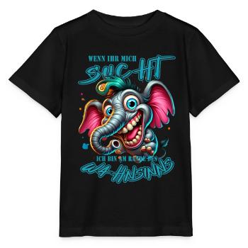 Wenn ihr mich sucht, ich bin am Rande des Wahnsinn - Stanley/Stella Kinder T-Shirt MINI CREATOR  - Schwarz - Vorne - Mikhail (115cm)