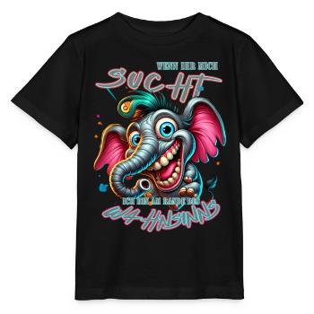 Wenn ihr mich sucht, ich bin am Rande des Wahnsinn - Stanley/Stella Kinder T-Shirt MINI CREATOR  - Schwarz - Vorne - Mikhail (115cm)