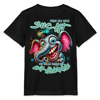 Wenn ihr mich sucht, ich bin am Rande des Wahnsinn - Stanley/Stella Kinder T-Shirt MINI CREATOR  - Schwarz - Vorne - Mikhail (115cm)