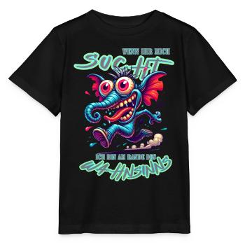 Wenn ihr mich sucht, ich bin am Rande des Wahnsinn - Stanley/Stella Kinder T-Shirt MINI CREATOR  - Schwarz - Vorne - Mikhail (115cm)