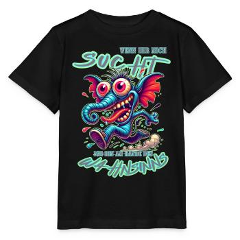 Wenn ihr mich sucht, ich bin am Rande des Wahnsinn - Stanley/Stella Kinder T-Shirt MINI CREATOR  - Schwarz - Vorne - Mikhail (115cm)