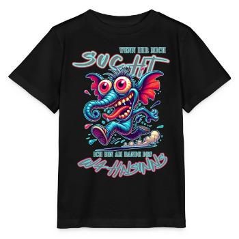 Wenn ihr mich sucht, ich bin am Rande des Wahnsinn - Stanley/Stella Kinder T-Shirt MINI CREATOR  - Schwarz - Vorne - Mikhail (115cm)