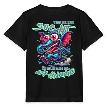 Wenn ihr mich sucht, ich bin am Rande des Wahnsinn - Stanley/Stella Kinder T-Shirt MINI CREATOR  - Schwarz - Vorne - Mikhail (115cm)