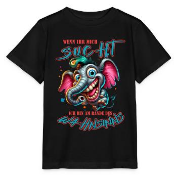 Wenn ihr mich sucht, ich bin am Rande des Wahnsinn - Stanley/Stella Kinder T-Shirt MINI CREATOR  - Schwarz - Vorne - Mikhail (115cm)