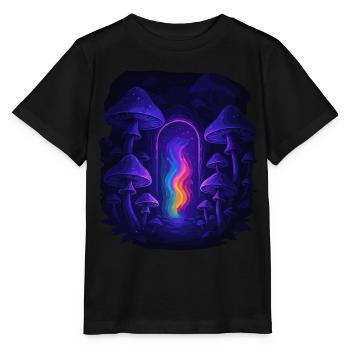 Champignon magique - Portail de la forêt de champignons - T-shirt bio MINI CREATOR Stanley/Stella Enfant - noir - Devant - Mikhail (115cm)