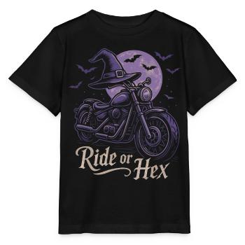 Balade de sorcière à moto à la pleine lune - T-shirt bio MINI CREATOR Stanley/Stella Enfant - noir - Devant - Mikhail (115cm)