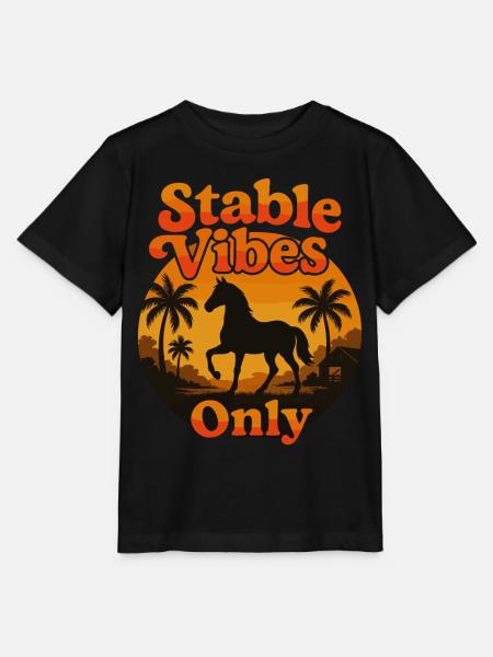 Stable Vibes Only Pferdefreunde - Stanley/Stella Kinder T-Shirt MINI CREATOR - Schwarz