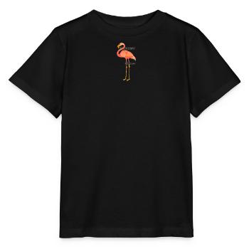 Design Flamingo avec police - T-shirt bio MINI CREATOR Stanley/Stella Enfant - noir - Devant - Mikhail (115cm)