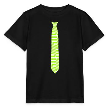 Fake tie - pattern neon - Stanley/Stella MINI CREATOR Kids’ T-Shirt - black - Front - Mikhail (115cm)
