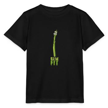 slim fit, spragel, asperges vertes, fitness, sport - T-shirt bio MINI CREATOR Stanley/Stella Enfant - noir - Devant - Mikhail (115cm)
