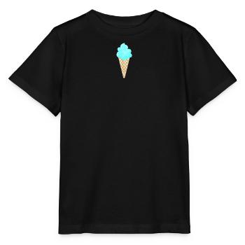 Eis Eiscreme Waffel blau cool Sommer Eisdiele Fan - Stanley/Stella Kinder T-Shirt MINI CREATOR  - Schwarz - Vorne - Mikhail (115cm)