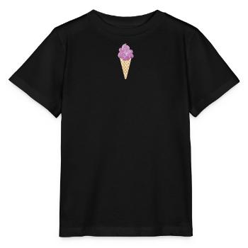 Eiscreme Icecream Eis Waffel Eiskrem Eisdiele lila - Stanley/Stella Kinder T-Shirt MINI CREATOR  - Schwarz - Vorne - Mikhail (115cm)