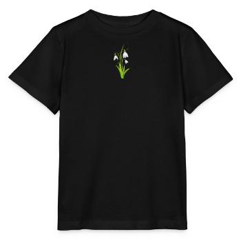 Snowdrops as beautiful spring flowers - Stanley/Stella MINI CREATOR Kids’ T-Shirt - black - Front - Mikhail (115cm)