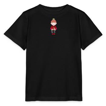 little boy with bobble hat and candy cane - Stanley/Stella MINI CREATOR Kids’ T-Shirt - black - Front - Mikhail (115cm)
